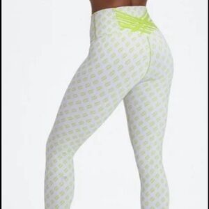 Fabletics Green Gray Boost PowerHold High-Waisted 7/8 Legging